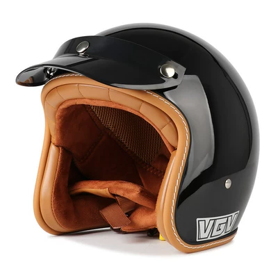 Motosiklet dəbilqələri — Helmet for Men and Women - m-bright-black-free-hat-brim-face-towel