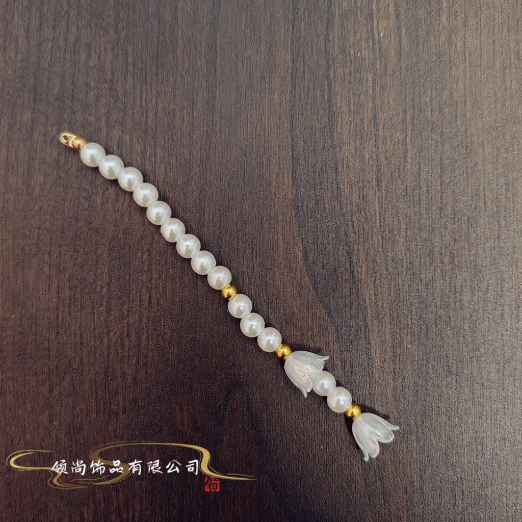lily of the bell orchid imitation pearl tassel jewelry accessories xiuhe round fan hanfu hairpin material accessories diy handmade accessories