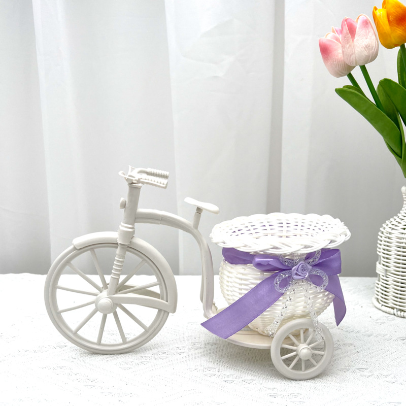 Cesta Decorativa en Forma de Triciclo de Plástico PP para Arreglos Florales image 7