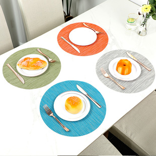 European 35cm round pvc placemat bamboo pattern home insulation Western placemat hotel Teslin placemat coasters wholesale