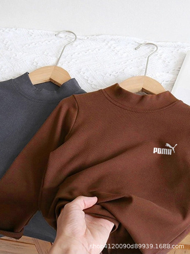 Mixed batch children's high-neck all-match bottomed shirt, German velvet autumn and winter, men and girls 'elastic warm long-sleeved baby blouse