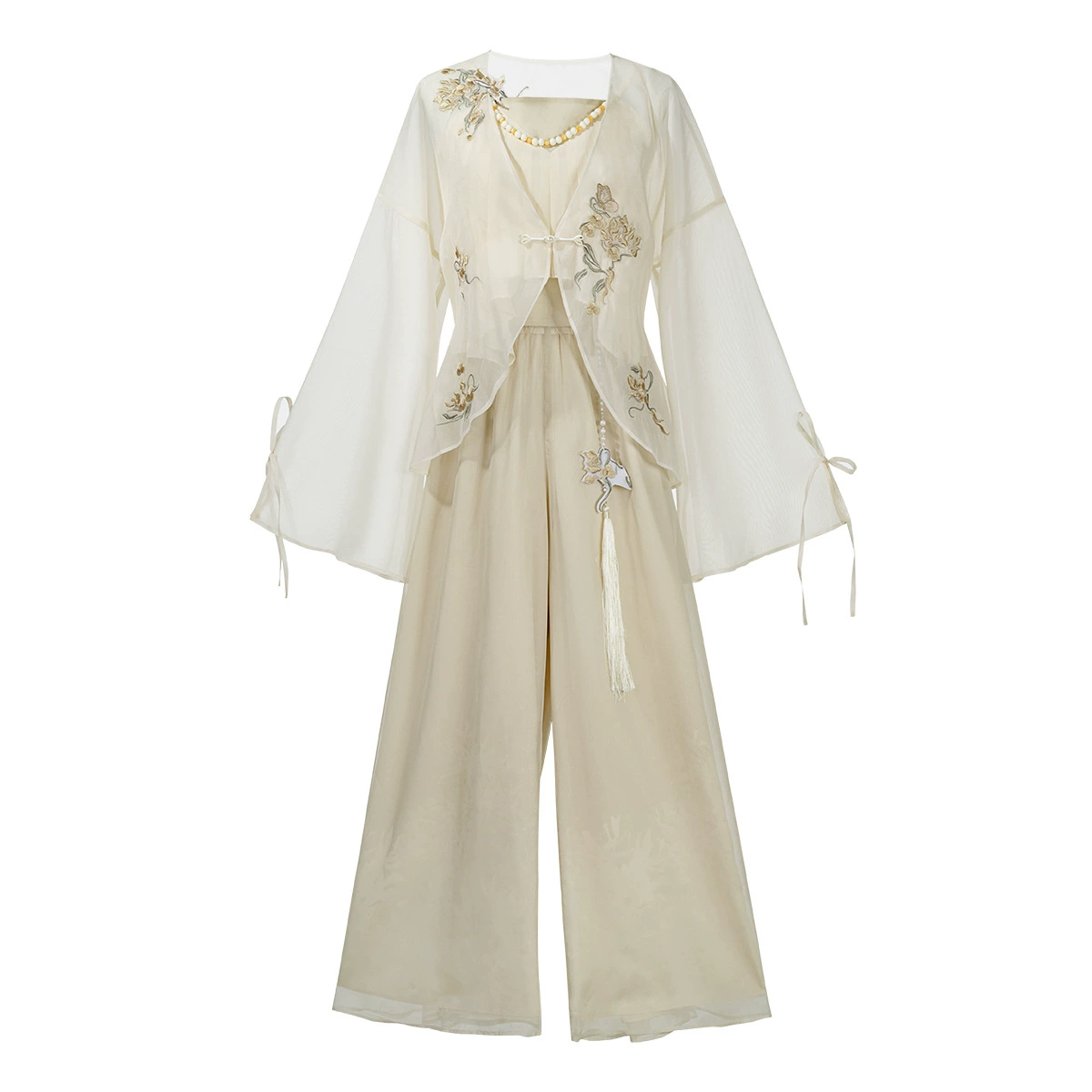 倚梦阁 Genuine Hanfu, брюки, набор, китайский стиль, ремешок бюстгальтер