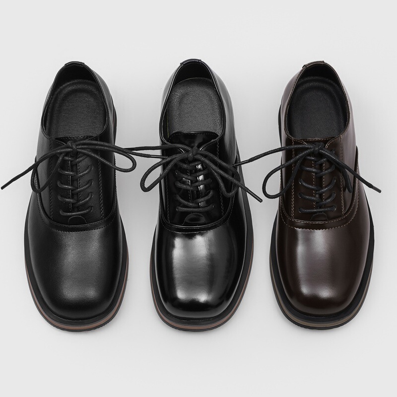 Derby Shoes Cleanfit Thick-Soled British Style Square-Toe Height-Increasing Business Formal Retro Casual Leather Shoes for Men-55805 Derby Shoes Cleanfit Thick-Soled British Style Square-Toe Height-Increasing Business Formal Retro Casual Leather Shoes for Men-55805