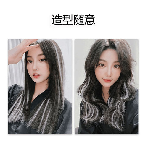 Wig piece for women summer colorful ear-hanging perm curly hair highlights one-piece short artificial hair extensions hair hanging ear-hanging hair piece