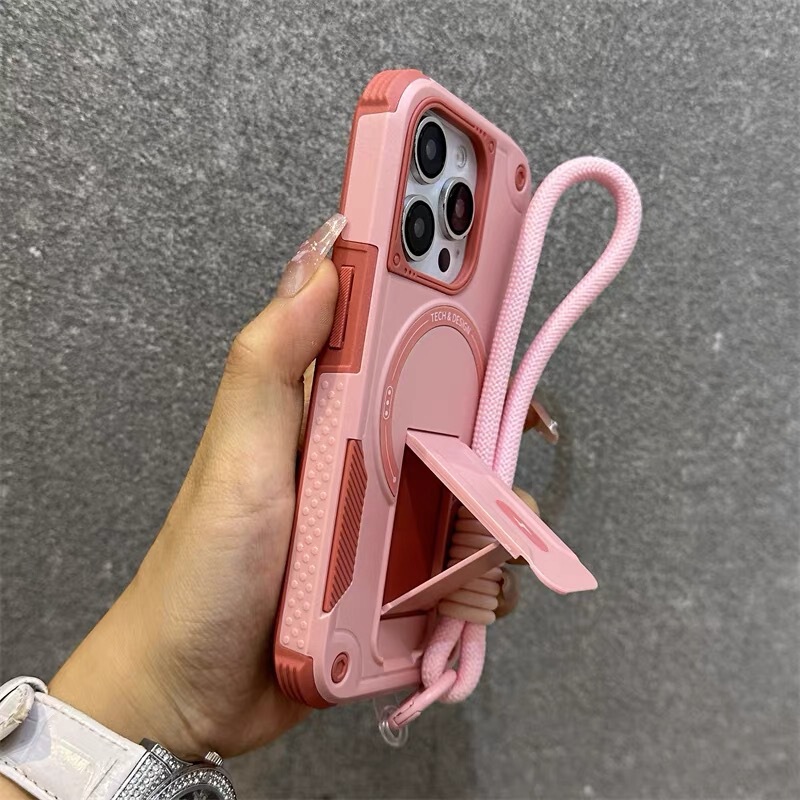Apple 17 携帯電話ケース iPhone16promax 磁気不可視ブラケットハイエンドシンプルな保護カバー新しい|undefined