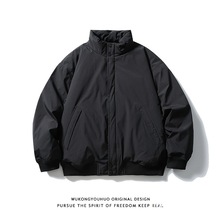 2025冬季日系纯色工装羽绒棉服男潮牌保暖加厚外套