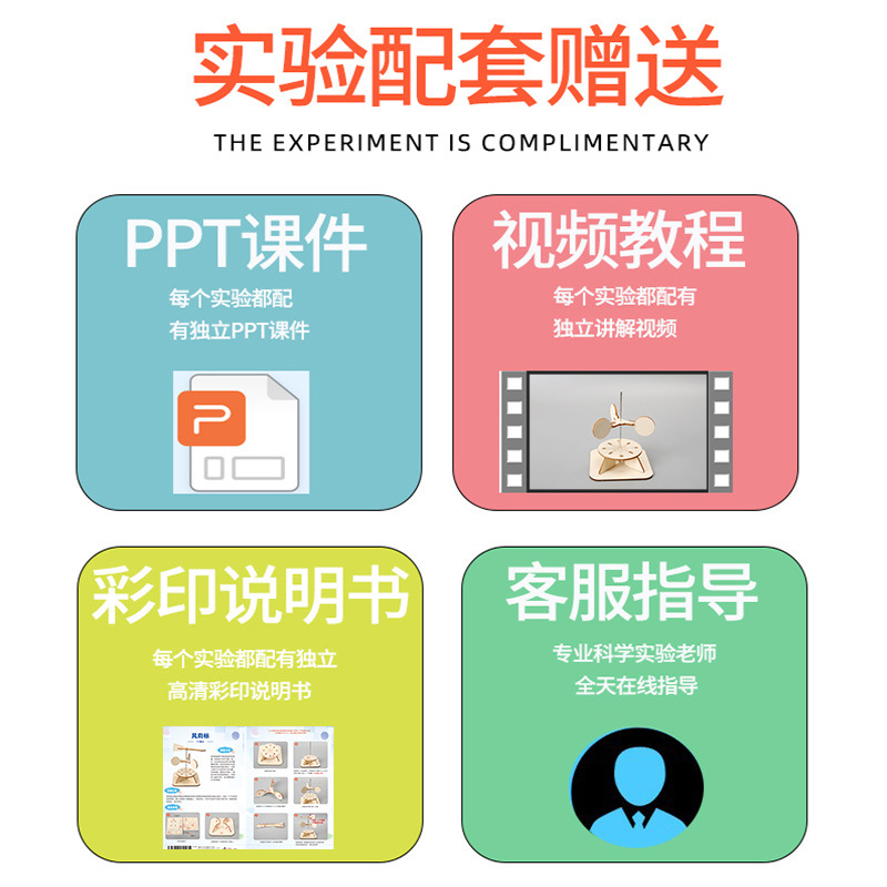 Veleta hecha a sí misma, kit de ciencia de fabricación pequeña para niños de bricolaje, kit de material didáctico de experimento de viento de jardín de infantes de escuela primaria