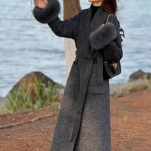 2025秋冬季爆款新款毛呢羽绒大衣女长款女人味贵气感