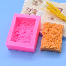 玫瑰花翻糖硅胶模具 香皂手工石膏滴胶装饰蛋糕摆件模具 现货批发