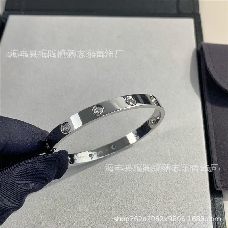 Kajia ブレスレット 厚い 18K ゴールドメッキ ナローバージョン フルダイヤモンド 6 ダイヤモンド 4 ダイヤモンド 光沢のあるベビーブレス クラシック ブレスレット 男性と女性用 ゴールドメッキ|undefined