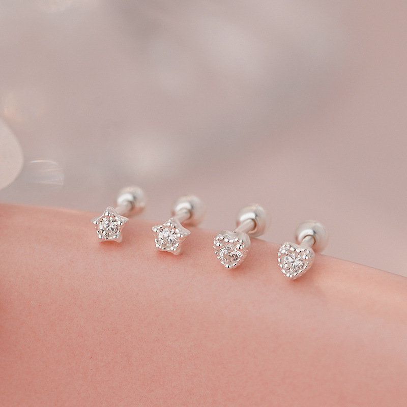 Hypoallergenic Sleep Stud Earrings In Titanium With Flat Backs_voghion.com