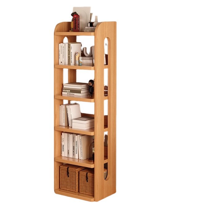 Gabinete de madera sólida integrado contra la pared estante de libros de esquina almacenar estante de artículos para niños no ocupa espacio gabinete estrecho simple armario de almacenamiento