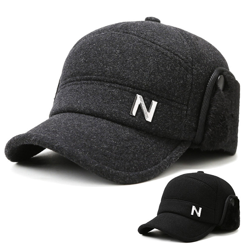 鸭舌帽中老年人爸爸帽中年帽子老人鸭舌帽冬天保暖男士冬帽棒球帽