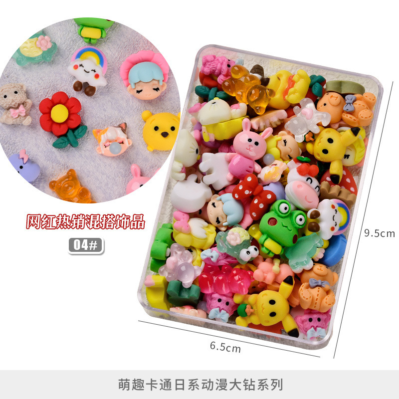 9,9 yuanes en línea popular clavo ciego caja de la joyería Aurora arco de dibujos animados oso joyería perla rhinestone Accesorios