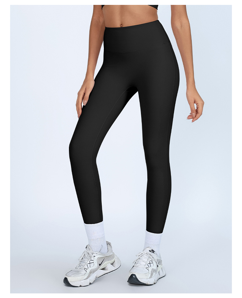 Pantalones básicos desnudos de yoga sin líneas avergonzadas, pantalones de gimnasio de cadera para correr, pantalones deportivos de secado rápido para mujeres