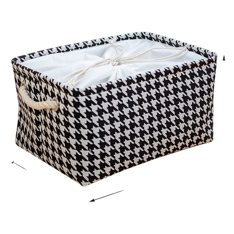 Houndstooth caja de almacenamiento tela plegable ropa caja de almacenamiento dormitorio caja de almacenamiento