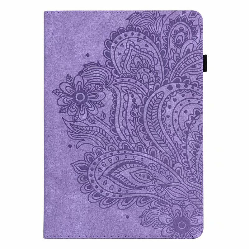 For iPad 10.2 embossed peacock flower Mini5 card embossed Air2 protective case Samsung Tab S7 leather case