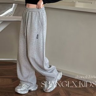 Girls' Sweatpants Spring and Autumn 2025 New Western Style Children's Wide Leg Pants All-match Casual Big Children's Autumn and Winter Sports Pants