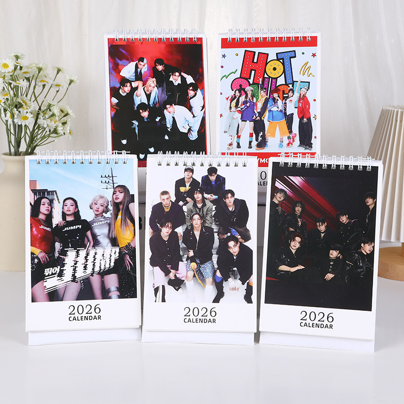 2025 Han Tuan Peripheral Desk Calendar Straykids Txt Pink and Ink Seventeen Gidle Treasure Monster Desktop Calendar