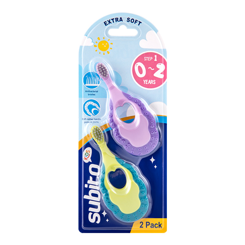 [China General Agent] Shubituo Infant Soft Rubber Toothbrush (0-2 Years Old) 2-Pack Manufacturer Wholesale