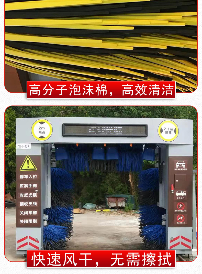 Portal-Type Car Wash Machine, Gas Station Car Wash Facility, Portal-Type Reciprocating Car Wash Equipment, Fully Automatic Intelligent Commercial Car Wash Machine