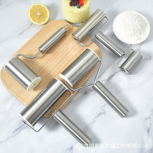Factory Wholesale New Stainless Steel Movable Roller Household Rolling Pin Baking Dumpling Bun Skin Kitchen Tools