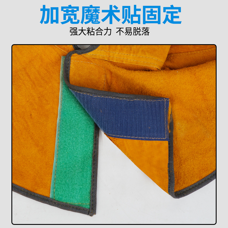 Soldadura eléctrica sombrero de capa de piel de vaca ignífugo ignífugo ignífugo resistente al polvo sombrero de aislamiento térmico molienda cortado sombrero de capa de soldador