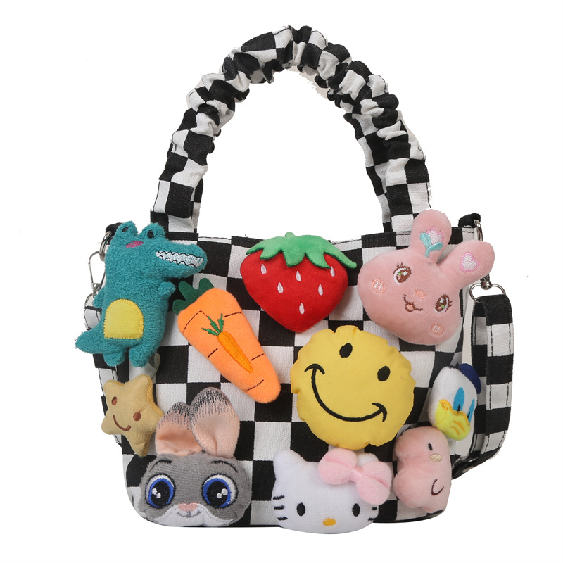 Bolsa de dibujos animados 2023 Mori linda chica fea Linda costura muñeca estilo occidental plisado bolso de hombro portátil