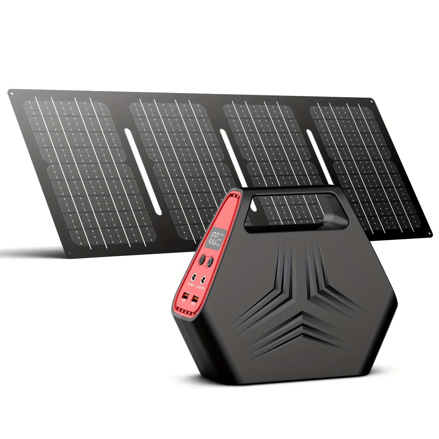 Портативная электростанция 2025 года, 100 Вт, с 40-ваттной складной солнечной панелью