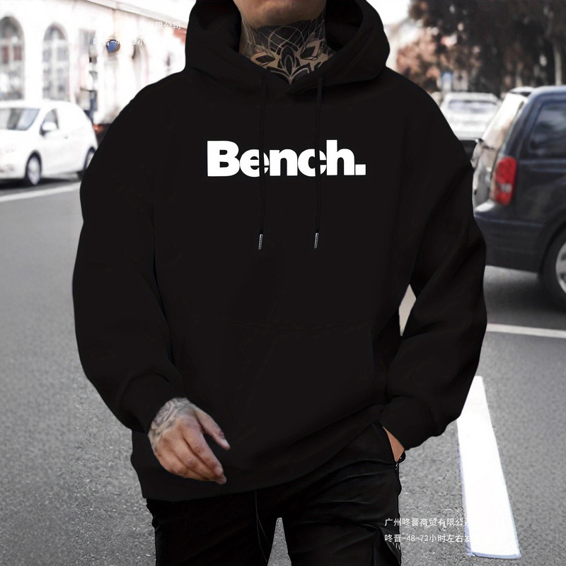 Men's Casual Versatile Style Fashion Hoodie, New Unique Design with Personalized Bench Print Men's Casual Versatile Style Fashion Hoodie, New Unique Design with Personalized Bench Print