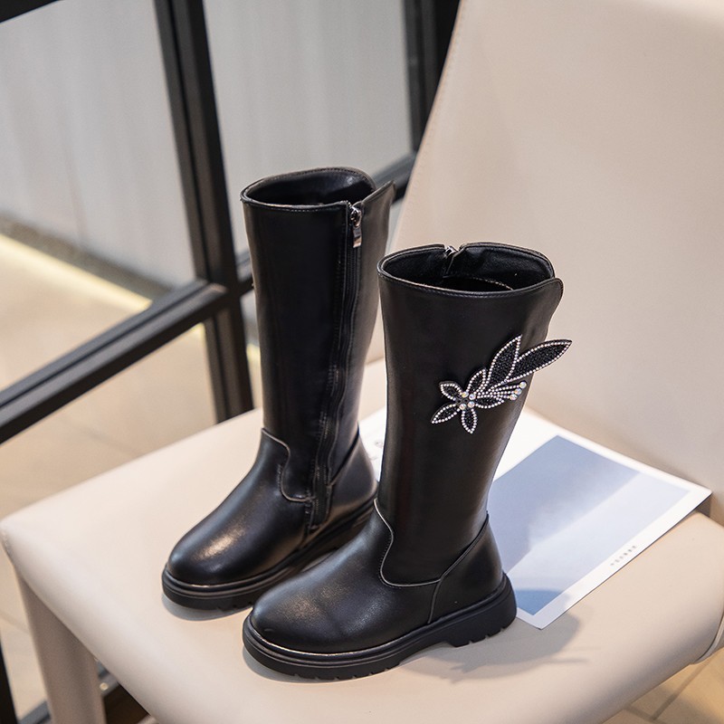 Mädchen 2024 Herbst/Winter Neue High Top Koreanische Ausgabe Mittlere und Große Kindermode Prinzessin Stiefel Kleines Mädchen_voghion.com