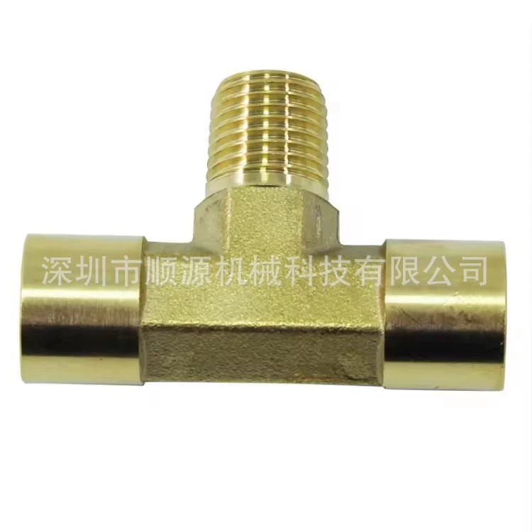 1/4NPT резьбовой T-тип медного тройника разъем внутренний и наружный зубной шестигранный T-тип тройник стандарт США NPT зубной медный шестигранный тройник