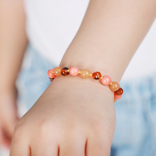 Amberos Natural Amber Baby Necklace Baltic Beeswax Blood Amber Bracelet Honey Color Round Bean Certificate