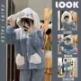 加厚女生秋冬季连帽家居服