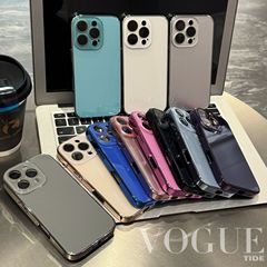 原机色冰感玻璃镜头壳适用iPhone16pro max苹果17手机壳14/13电镀