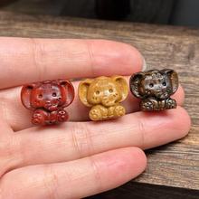 檀木沉香木小飞象DIY文玩佛珠饰品配饰手机链手链吊坠包挂项链原