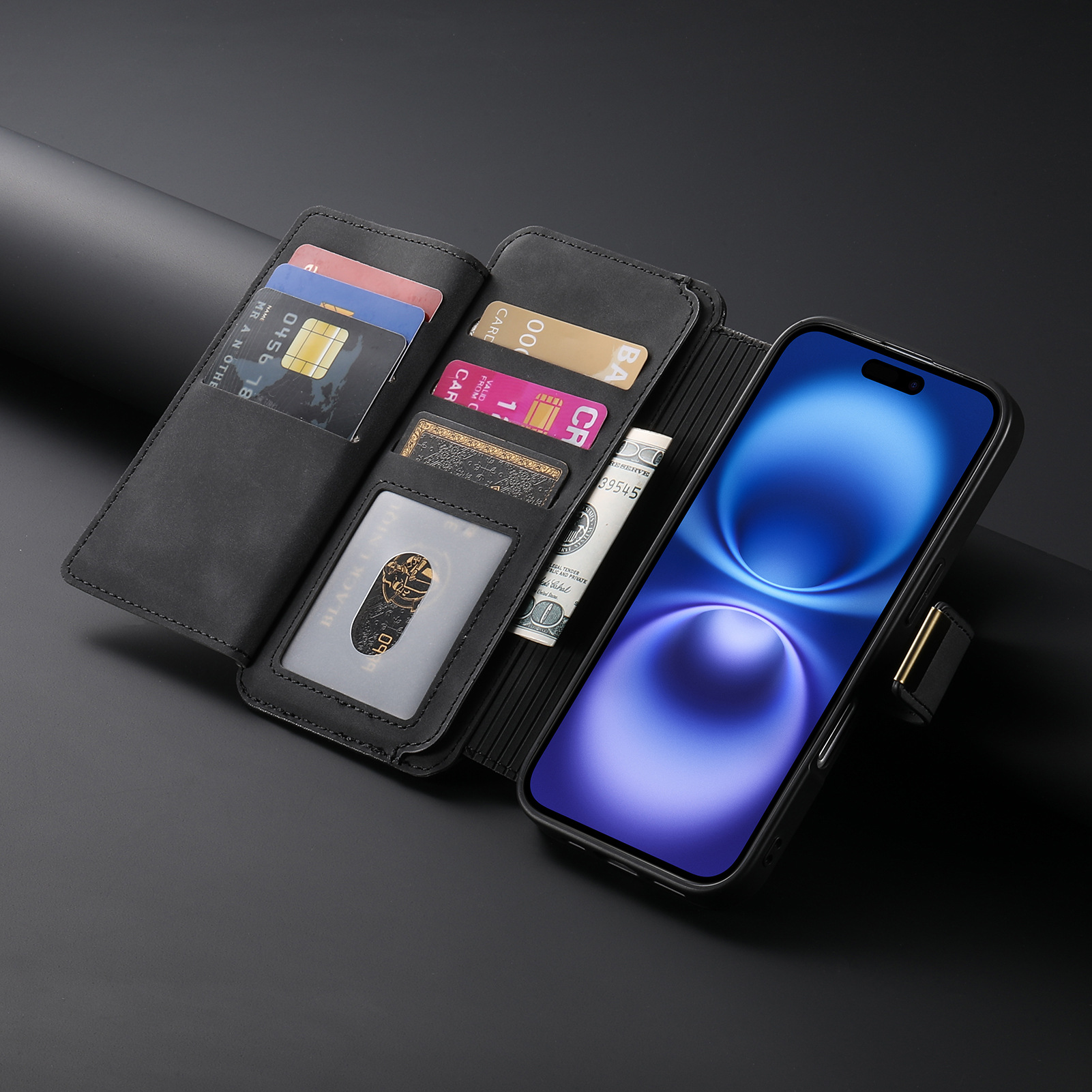 TechGlobe Cross-Border Magnetic Detachable Compatible With IPhone Quick Release 16 Flip Leather Case 15p_voghion.com