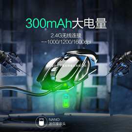 无线鼠标充电U+C口接收器台式平板静音三档DPI可调静音无线鼠标