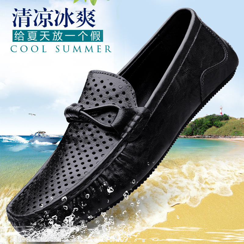 Zapatos de lujo ligero Bean para hombres de cuero genuino 2025 nuevos zapatos de estilo perezoso marca de moda impresión informal británica zapatos Lefour