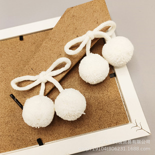 Cashmere Pair of Balls Bow Woolen Sneakers Socks Fur Balls DIY Pom-Pom Clothing Accessories Plush Balls Fur Balls