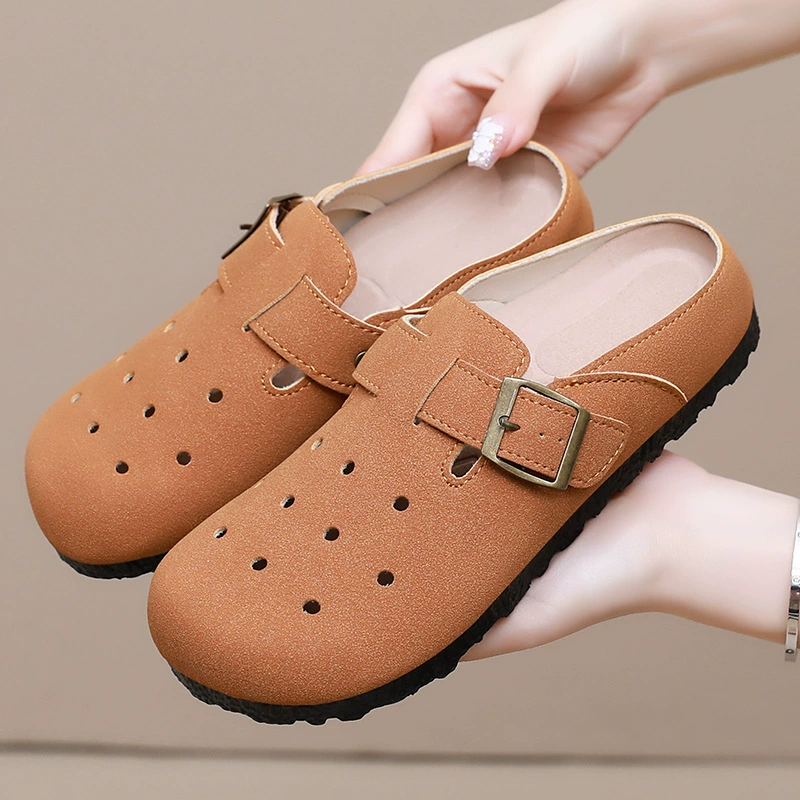 Баотоу половинные тапочки женская летняя новая удобная повседневная обувь с толстой подошной наружной носки обувь Birkenn на мягкой подошве