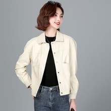 海宁真皮皮衣外套女短款2025新款春季高级感小个子休闲绵羊皮夹克