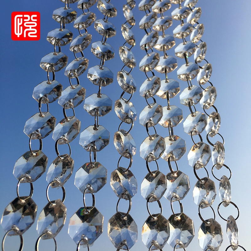 Yueyin Hotel Wedding Hall Floral Art 14 Octagonal Beads 1m Crystal Bead Curtain Birthday Party Christmas Lighting Festival Props