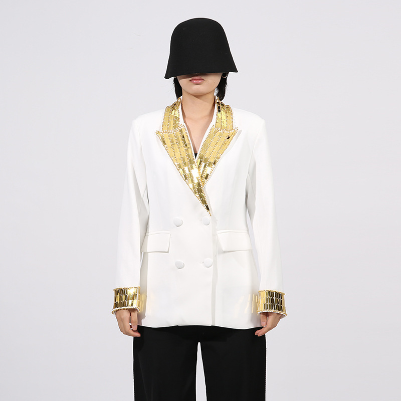 French-Style Elegant Suit 2026 Spring New Fashion Sequin Design Slim-Fit High-End Blazer for Women