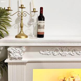 Entrance Retro Fireplace B&B Living Room American Fireplace Decoration Decorative Cabinet French Wall Carved Fireplace