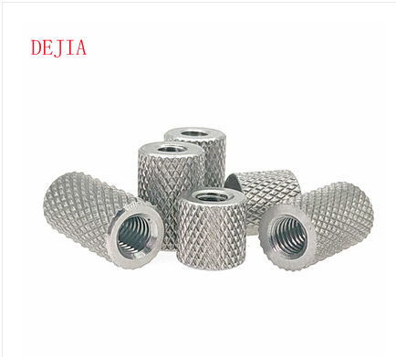 304不锈钢加长 网纹螺母手拧圆柱螺帽滚花网花M4M5M6M8M10M12M16