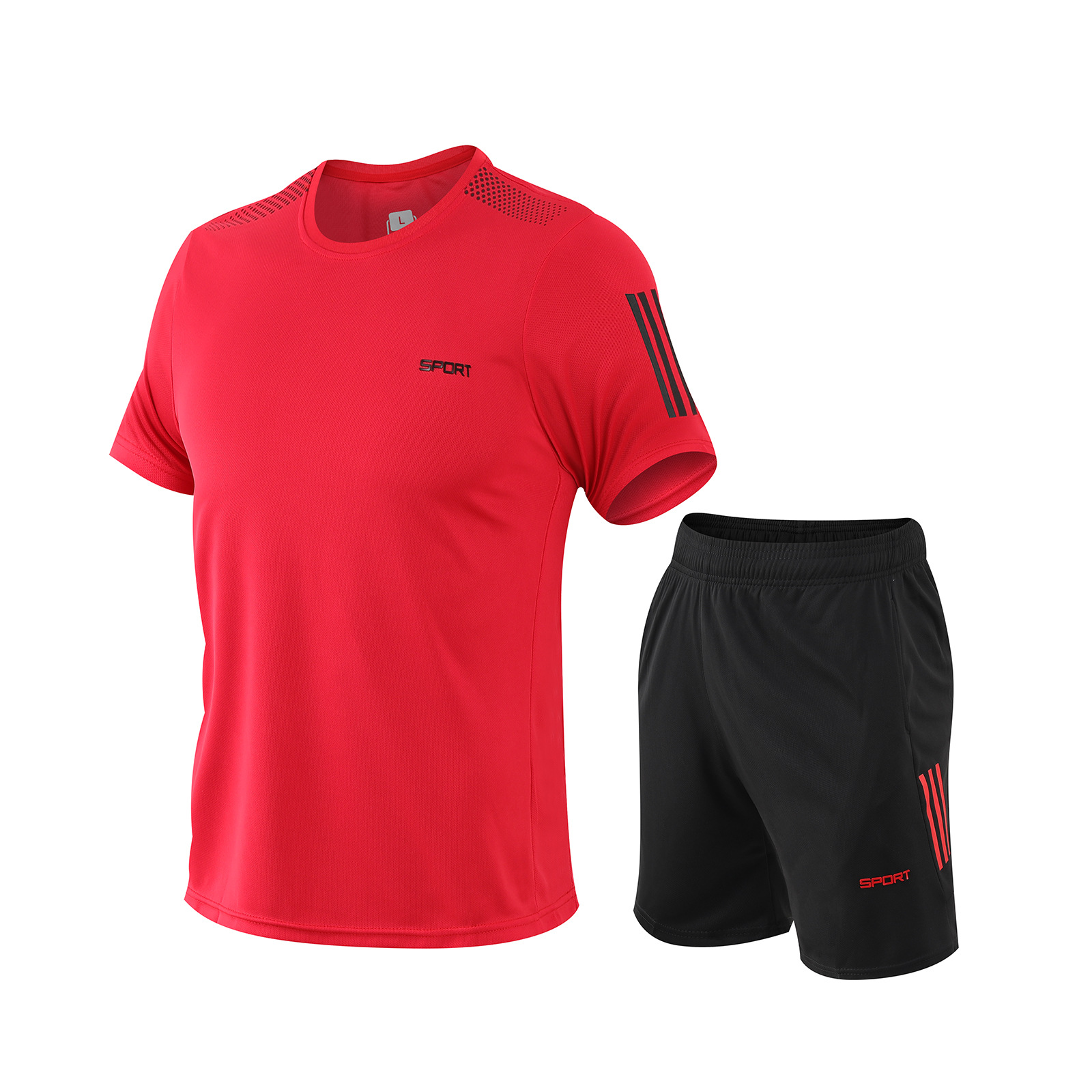 Verano nuevo traje de entrenamiento de manga corta de secado rápido para hombres y mujeres traje de correr deportivo casual camiseta de fitness transpirable