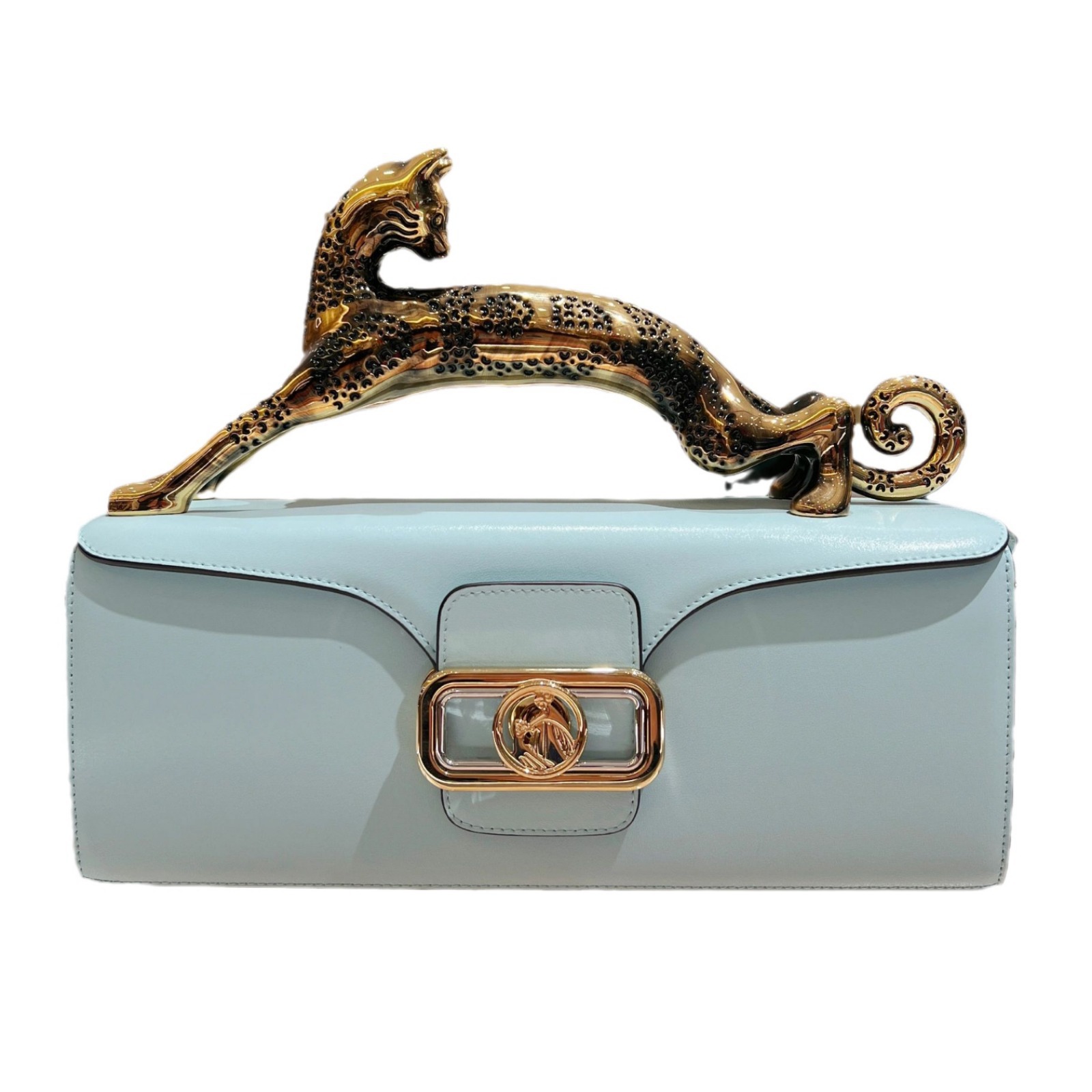 Designer Women's Leopard Print Leather Shoulder Bag, Luxury Party Handbag, High-End Small Square Cat Bag - Thumbnail 5