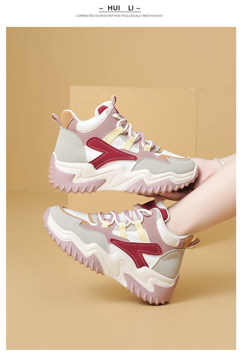 Stivali alla moda in mesh traspirante color block, nuovi stivali da donna casual con soletta rialzata e tacco alto_voghion.com