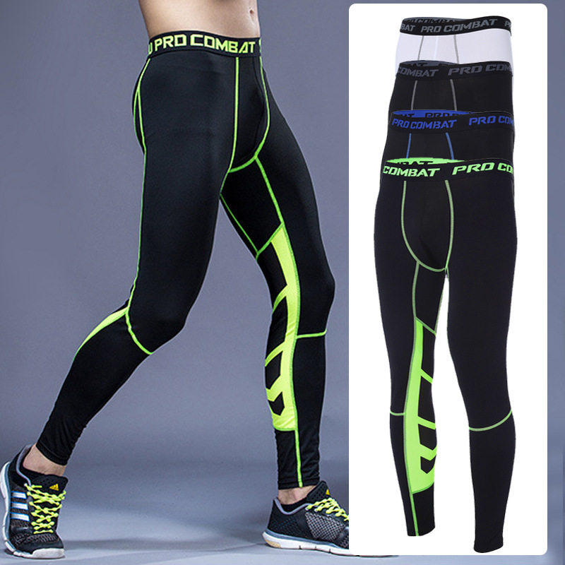 European and American Cross-border Men's Elastic Compression Pants Sports Running Tights Basketball Bottoming Pants Quick-drying Fitness Pants PRO
